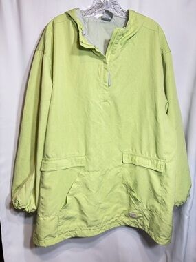 VTG Nike Lime Green Pullover Anorak Mens Hoodie